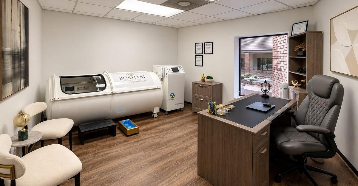 Hyperbaric oxygen therapy chamber in the NeuroLift Spring Hill clinic